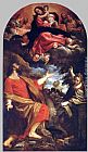Annibale Carracci Famous Paintings - The Virgin Appears to St. Luke and Catherine